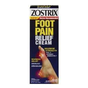  Zostrix Foot Pain Relief Cream Size 2 OZ Health 