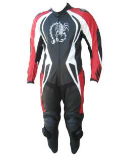 Racing Suit Motorcycle Leather Suit Front & Back Hump Scorpion 