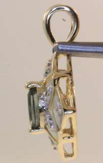 10k yellow gold slide diamond sapphire pendant estate 1.9g vintage 