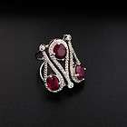 82CT Real Ruby & Topaz Ring Sterling band App $11K S