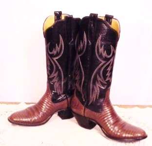   OF MERCEDES Tall LIZARD Cowboy Boots   Woman 7.5C /Men 6C Hand Made