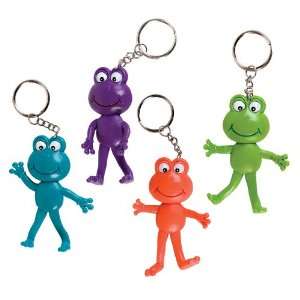  Bendable Frog Key Chain Assortment (1 dz) Toys & Games