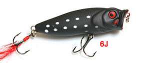PAYO FLUTTER Topwater Popper Bass Peacock Pike Lure # 6J  