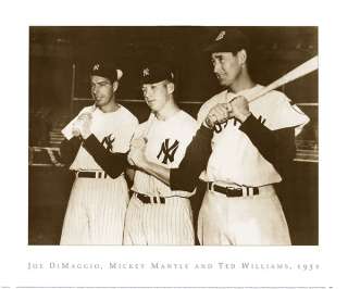 Joe DiMaggio Mickey Mantle Ted Williams, 1951 Print 30x25  