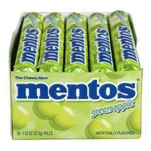 Mentos Chewy Candy, Apple Flavor, 1.32 Ounce Rolls (pack of 30 