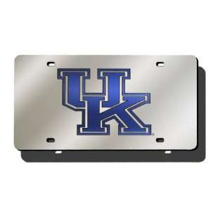  Kentucky Wildcats License Plate Laser Cut Silver w/Blue 