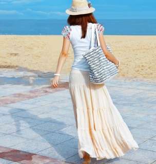 wholesale Boximiya Chiffon Beach Long Skirt Apricot