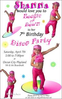 Personalized Dance Disco Birthday Party Invitations  