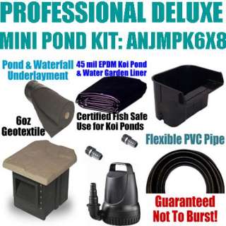   10x12 Deluxe Mini Pond Kit ANJMPK6x8 for Wholesale Pond Supply