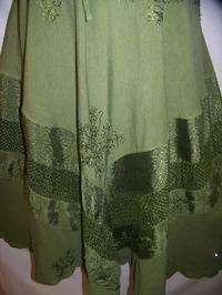 Sage Green Medieval Gypsy Renaissance Lace Up Dress Sz1X  