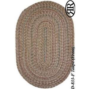  Duet Collection Taupe Brown Round Braided Rug 6.00.