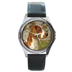  Welsh Springer Spaniel Round Leather Watch CC0638 
