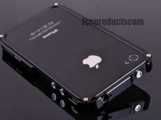 New Luxury Black Blade Real Metal Aluminum Bumper Case For Iphone 4 4G 