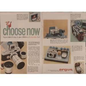 1957 Ad Argus Color Slide Camera & Projector 2 pg Original Vintage 