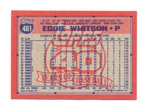 1991 Topps Eddie Whitson A*B* Error (Extremely Rare)  