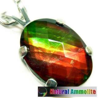 Ammolite Silver Pendant with 18 Chain #7928  