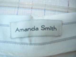 Amanda Smith pants white pen stripe lined size 16 new  