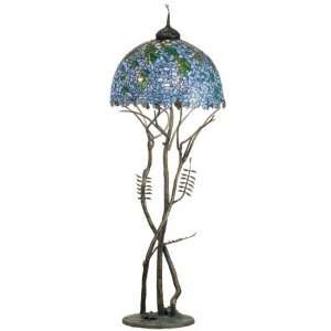  49879 Floor Lamp, Antique Patina Finish with Stained