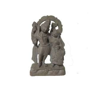  Standing Shiva Parvati Statue Hand Carved Stone Scuplture 