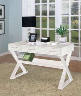 White Art Deco Office Desk Vanity Table   FREE S/H  