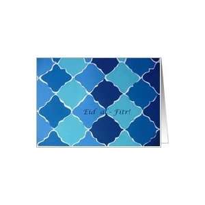  Muslim Eid al Fitr, Blue Mosaic Card Health & Personal 