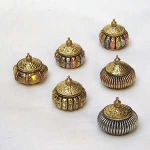  REAL SIMPLEHANDTOOLED HANDCRAFTED COLORED BRASS PILLBOX 