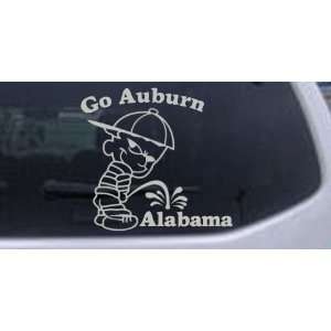 Silver 12in X 11.3in    Go Auburn Pee On Alabama Car Window Wall 