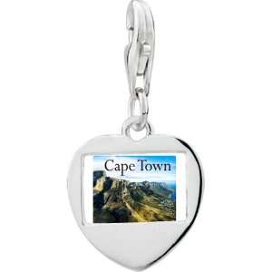   Gold Plated Travel Cape Town Photo Heart Frame Charm Pugster Jewelry