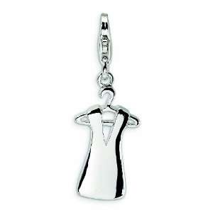   Silver Dress On Hanger W/Lobster Clasp Charm Amore La Vita Jewelry