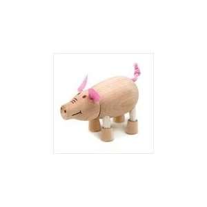  Anamalz Posable Wooden Farm Animal Pig Childs Toys 5Pk 