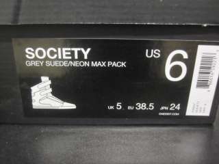 Supra TK Society Grey Suede Neon Max Pack 4 13 NIB $190  