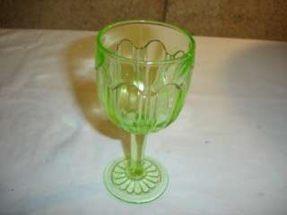 Green depression Fork and Knife wine glass  