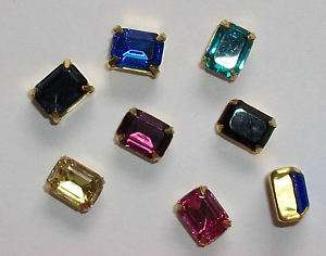 25 Pc Swarovski 8x6 Octagon Stones In Settings Brass  