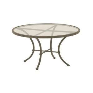   Round Glass Patio Chat Table Caramel Ash Finish Patio, Lawn & Garden