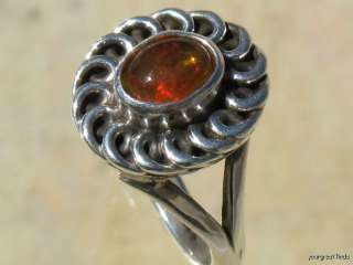 MEXICAN 925 STERLING SILVER & JELLY FIRE OPAL RING  
