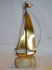 Metal Sailboat Sailing Sculpture DeMott Marble 28  