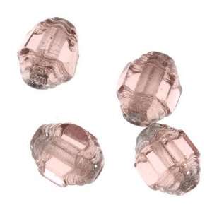  Czech Glass 7mm Art Deco Cathedral Beads Vintage Rose 