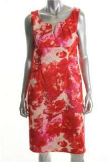 Adrianna Papell NEW Red Cocktail Dress Floral Print Sale 12  