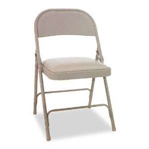    Alera® Steel Folding Chair with Padded Seat, Tan