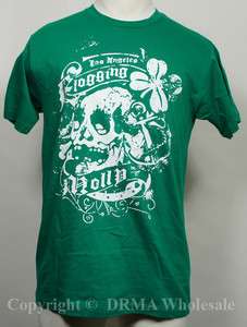 Official Authentic FLOGGING MOLLY Vintage Logo Irish Green T SHIRT S M 