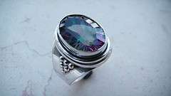 Mystic Fire Topaz 925 Sterling Silver Ring  
