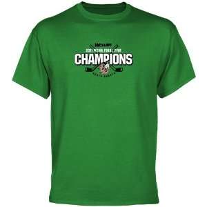   Sioux 2011 WCHA Hockey Champions T shirt   Green
