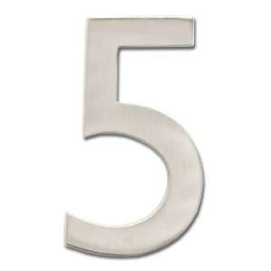   Cast Brass 4 Inch Floating House Number, Satin Nickel 5 Home