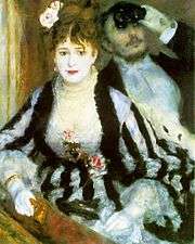 The Theater Box , 1874 by Pierre Auguste Renoir, Courtauld Institute 