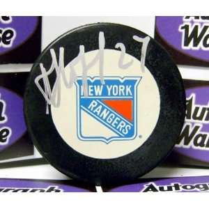  Alexei Kovalev Autographed New York Rangers Hockey Puck 