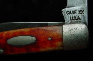   Stockman Pocket Knife RED JIGGED COW BONE Stock VINTAGE ANTIQUE 6392