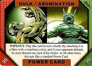HULK/ABOMINATION   MARVEL RECHARGE GAME CARDS  