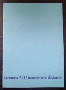 AUTOBIANCHI A112 ELEGANT ABARTH BROCHURE 1978 (ITALIAN)  