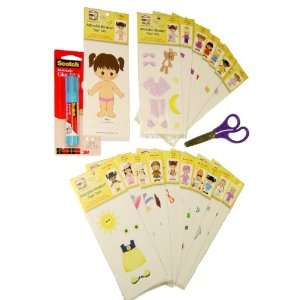    Adorable Kinders 20 Piece Alise Paper Doll Set Toys & Games