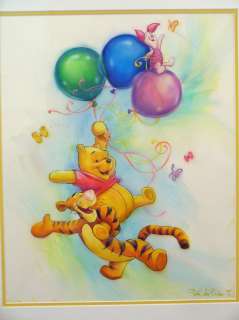 Tom duBois Winnie the Pooh and Tigger  Original Pastel Sketch.